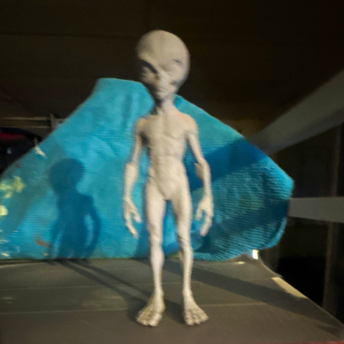 Gray alien ufo figurine - gray,